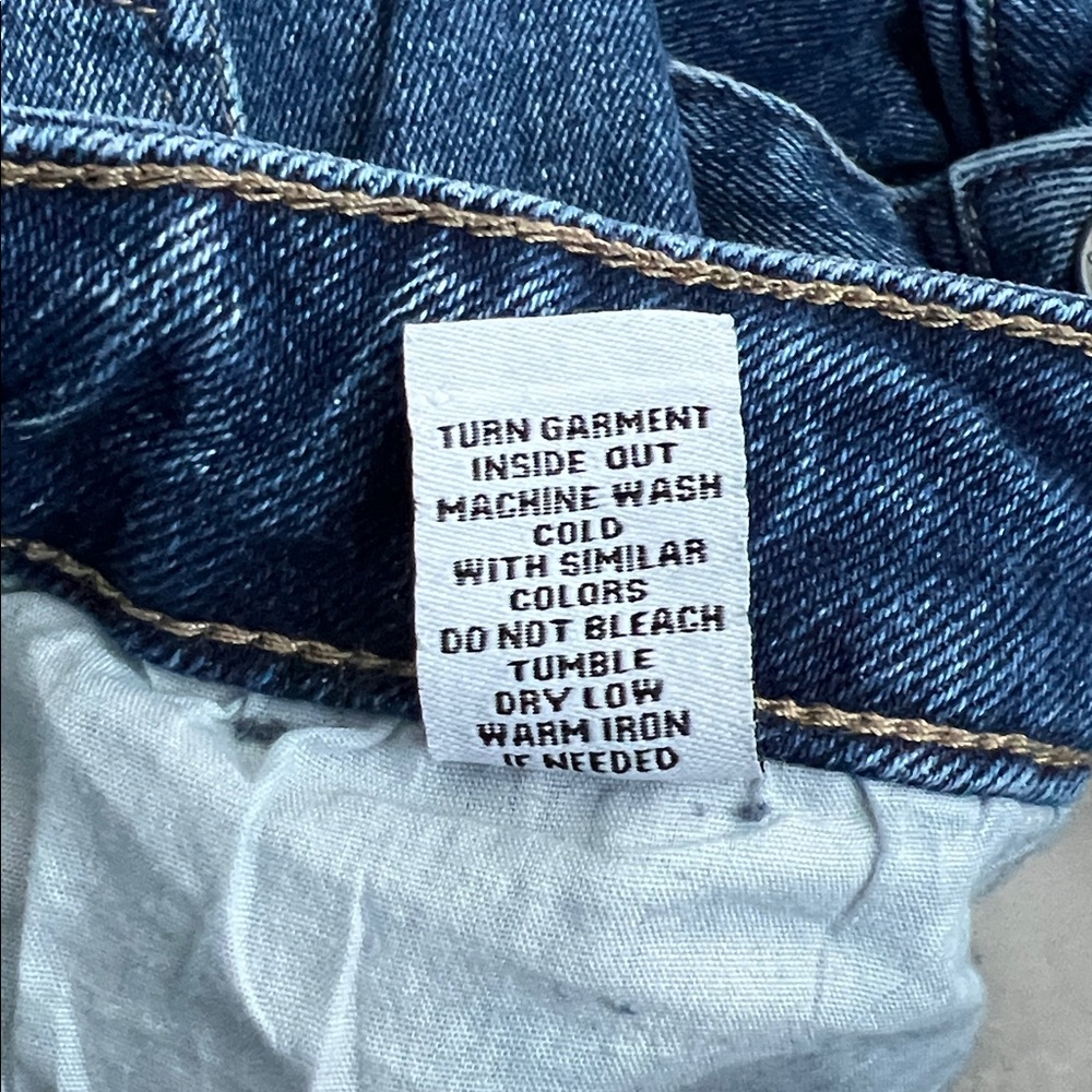 Rue21 Blue Distressed Jeans with Red and White Accents - Junior 16 - Picture 5 of 11